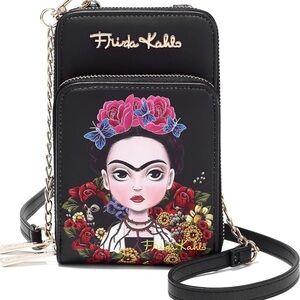 Black Floral Crossbody Phone Bag
